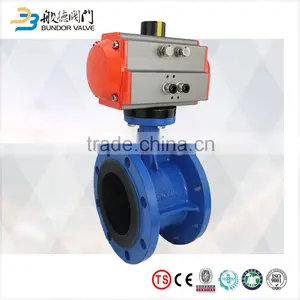 Price Cast Iron Double Flange Pneumatic Butterfly Valve thumbnail-2