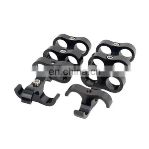 AN6 AN8 AN10 Billet Aluminum Anodized Black Braided Hose Separator Clamp Fuel Line Divider Clamp thumbnail-5