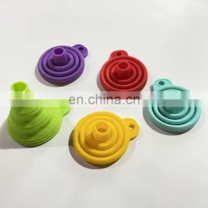 Amazon Food Grade Kitchen Collapsible Oil Funnel Small Foldable Silicone Funnel For Oil Beer Protien thumbnail-1