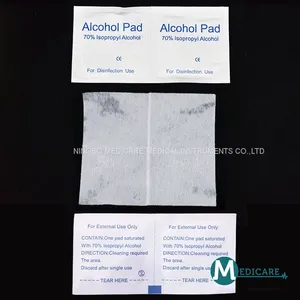Alcohol Pad Swab 65*56mm 70% Isopropyl Alcohol Swab Alcohol Pads Alcohol Prep Pads thumbnail-1