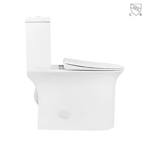 CUPC Certified Bathroom Ceramic One Piece Skirted Elongated Toilet thumbnail-2