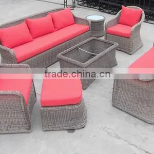Waterproof PE Wicker Sectional Sofa Outdoor Furniture Rattan Sofa Set thumbnail-6