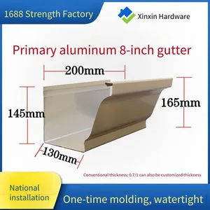 Supply of 8-inch Aluminum Alloy Gutters, Drainage Troughs for Factory Building Eaves, and Manufacturer of Prefabricated Eaves Gutters thumbnail-1