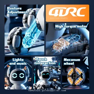 4DRC Y9 Intelligent RC Robot Dog 2.4G 8-Wheel Remote Control Stunt Car Touch Sensing Interactive Pet Toys Birthday Gift for Kids thumbnail-2