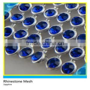Black Rhienstone Silver Aluminum Base Mesh Sew on Technics Rhienstone Mesh Round Roll thumbnail-5