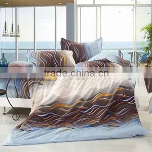 Pigment Print Geometry Wavy Bedding Cotton Duvet Cover Bed Set thumbnail-1