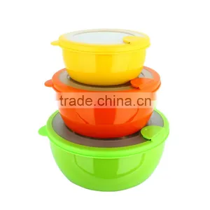 Caitang Factory Stainless Steel 3pcs Salad Bowl Set Food Serving Bowl Set With Lid thumbnail-2