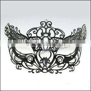 Diamond Half Face Mask of Venice, Wrought Iron Hollow Out Patch/Venice Diamond Metal Mask Dance Princess Noble Mask of Venice thumbnail-1