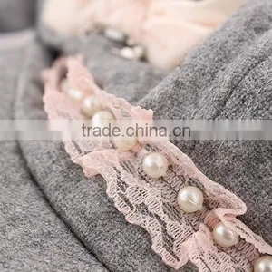 Hot Selling Children Baby Girl Hats Fashion Beret Caps With Pearl Bow Cheap Discount thumbnail-6