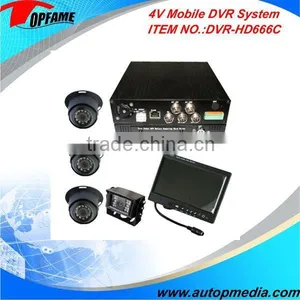 DVR-HD666C Car Mobile Dvr System 4ch Mobile Dvr With Monitor/camera Suitable for Various Vehicles thumbnail-1