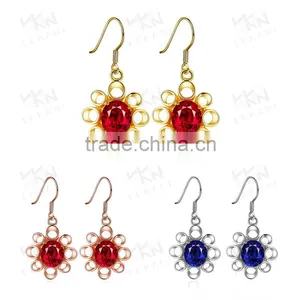 Christmas 18K Gold Plated Tourmaline Zircon Earrings Wholesale thumbnail-1