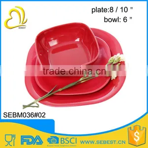 Wholesale Round Shape Solid Color Melamine Bamboo Kitchenware thumbnail-4