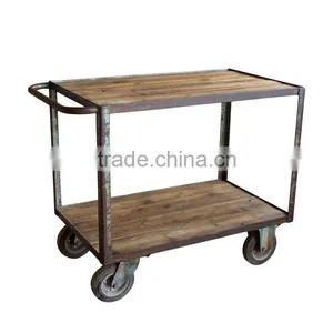 Vintage Industrial Metal Cart Console Table, Console Table, Antique Metal Cart thumbnail-1