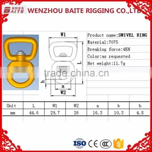 4KN Breaking Force Aluminum Double Swivel Bolt ,Red Swivel Aluminum Ring , Snap Hook Bag Parts & Accessories thumbnail-6