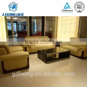 Milk White Genuine Leather 1+2+3 Sectional Sofa thumbnail-1