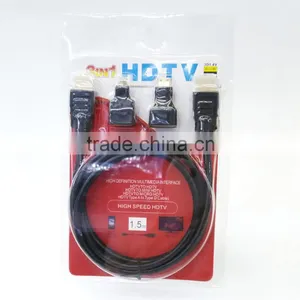 Digital Mini Micro Hdmi Component 3 in 1 Hdmi Converter Cable for Mobilephone Camera Computer Monitor thumbnail-5