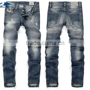 Fashion Stylish Men's Designed Straight Regular Fit Trousers Casual Jean Plaid Pants JeansTrousers thumbnail-1