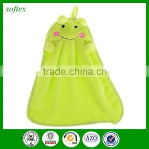 Cartoon Design Decorative CORAL FLEECE Microfiber Children Hand Towel Frog thumbnail-1