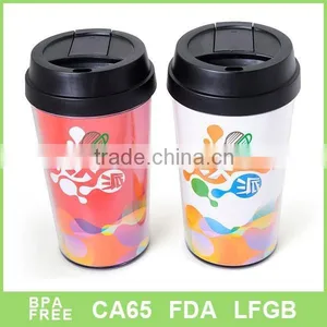 Double Wall Plastic Travel Mug With Paper Insert thumbnail-1