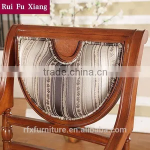 American Country Style Solid Wood Frame Chair With Chenille Fabric Finish for Dining AH-208 thumbnail-5