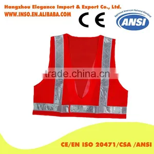 100% Polyester Mesh Fabric Safety Vest Crystal Reflective Hi-vis Yellow Work Vest thumbnail-1