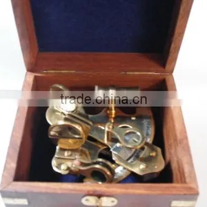 VINTAGE Pirate Brass Nautical Sextant- Buy Brass Nautical Sextant With Box 1029 thumbnail-1