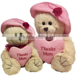 Hatted Stuffed Bear With a Big Pink Heart & Plush Toys thumbnail-1