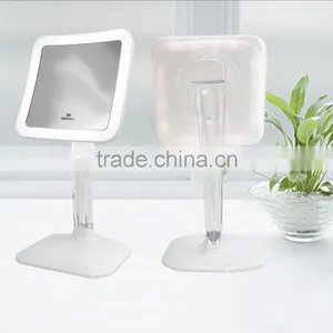 Makeup Mirror Square LED Lighted Vanity Mirror With Base Powerme Cosmetic thumbnail-6