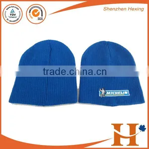 Promotional Winter Free 100% Polyester Knitting Beanie With Embroider Logo thumbnail-1