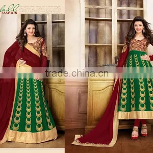 GEORGETTE SEMI STITCHED ANARKALI SUIT thumbnail-4