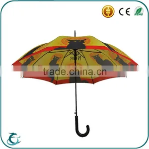 Fashion Heat Transfer Printing Fiberglass Frame Automatic Straight Umbrella thumbnail-3