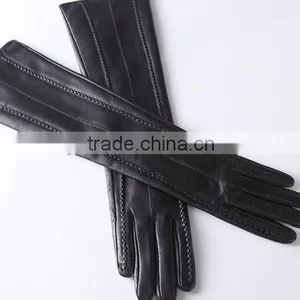 Women Fashion Dress 50cm Goatskin Opera Long Leather Gloves thumbnail-1