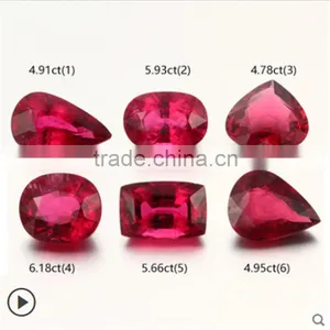 4-7ct Pigeon Blood Red Tourmaline Loose Stone thumbnail-1