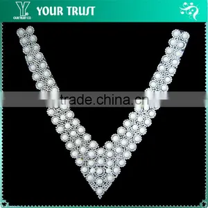 Fashion Ribbon Lady Crystal Jewelry Rhinestone Bead Necklace thumbnail-2