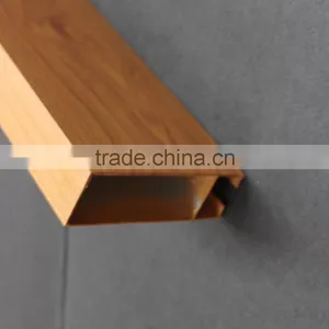 Elegant Facade Wood Grain Suspended Metal Strip Ceiling U Aluminum Screen Ceiling Tiles thumbnail-4