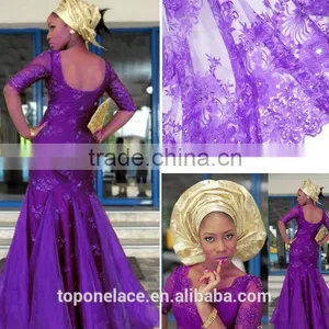 High Quality French Lace Fabric African Bridal Lace Fabrics Embroidery Lace Fabric for Wedding Dress thumbnail-1