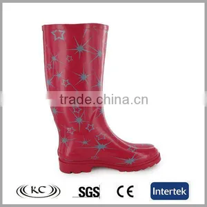 New Bulk Wholesale Knee Rubber Red Wellington Boots thumbnail-1
