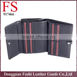Women Long Black High Quality Leather Wallet thumbnail-5