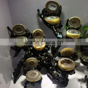 Natural Agate Geodes Tree Crystal Craft Ornaments For Sale thumbnail-1