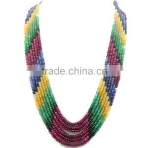 Natural Multi Colour Sapphire Smooth Beads thumbnail-3