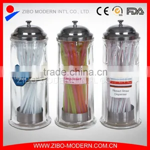 Wholesale Glass Drinking Straw Dispenser With Stainless Metal Cover thumbnail-1