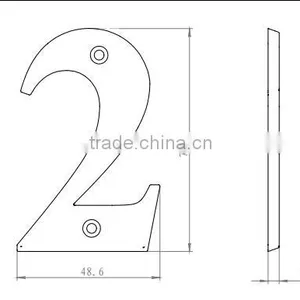 Modern Manufacture Metal Door Numbers and Letters Design,Polished MIRROR Color Door Numbers thumbnail-4