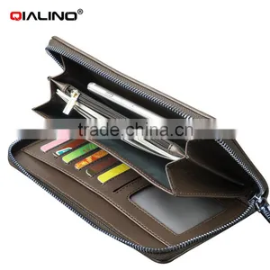 QIALINO Zipper Wallet Genuine Leather Men's Wallet Handbag thumbnail-1