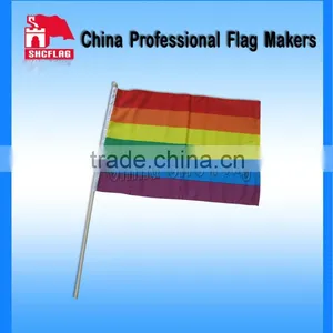 Gay Pride Rainbow Hand Held Waving Stick Flag thumbnail-1