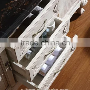 Palace Royal White Wooden Bathroom Vanity Furniture Exquisite Carved Solide Wood WTS807 thumbnail-3