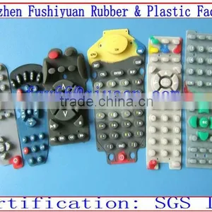 Custom Transparent Silicone Rubber Keypad Buttons With Conductive Carbon Pills Remote Key Rubber Button thumbnail-1