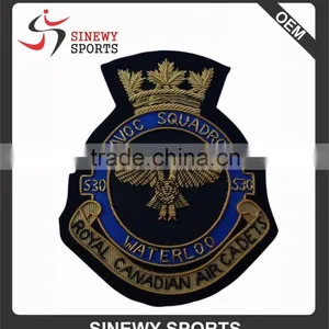 Bullion Wire and Silk Thread Embroidered Patches and Badges | Shield Hand Made Bullion Badge thumbnail-1