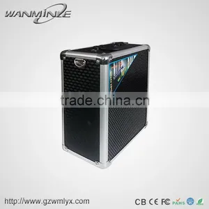 Iron Grill Portable Speaker With Led Light Wooden Full Range Speaker for Personal Dancing thumbnail-1