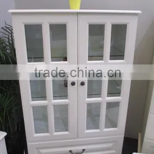 Wooden Kitchen Cabinet Storage With Glass Door MGR-9725 thumbnail-1