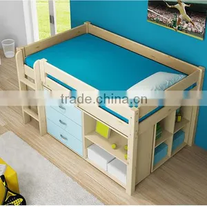 Hot Selling Children Bed New Design Solid Wood Material Kids Bunk Bed thumbnail-2